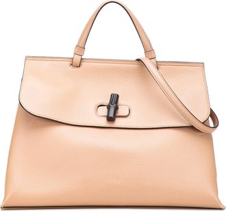 Gucci Pre-owned Womens Bamboo Shopper Tote Bag - Peach Leather - One Size