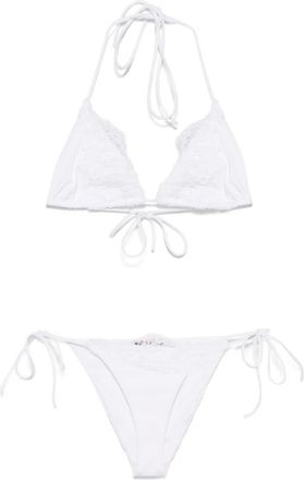 Ermanno Scervino Set bikini con bordo in pizzo - Bianco