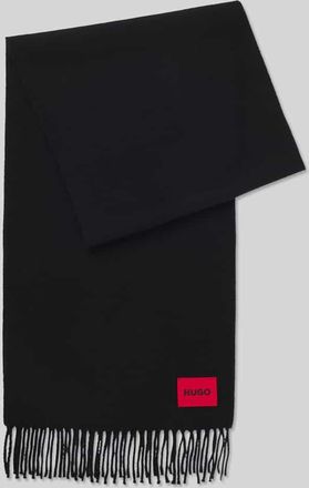 HUGO BOSS Schal aus Woll-Mix Modell JUSTER in Black, Größe 1