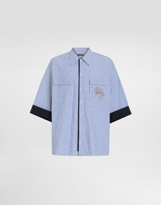 Dolce & Gabbana Striped Cotton Shirt - Man Shirts Multicolor 37