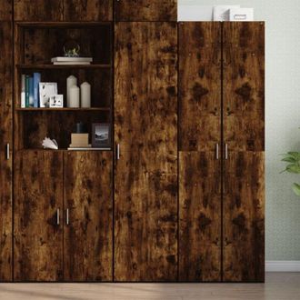 vidaXL Highboard Smoked Oak 45x42.5x185 cm Engineered Wood Vidaxl