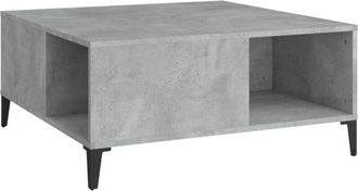 vidaXL Vidaxl - Mesa de centro madera contrachapada gris hormigón 80x80x36,5 cm