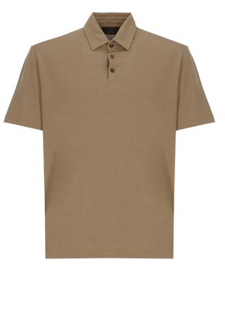 Zanone Beige Cotton Polo Shirt