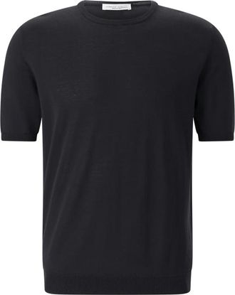 Roberto Collina Rondgebreide trui - Heren - Ronde hals truien - Zwart - 3XL - Katoen - Truien & Vesten
