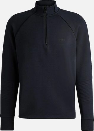 HUGO BOSS Mens Boss Sweat 1 Half Zip Knitwear Dark Blue - Navy - Size: 38