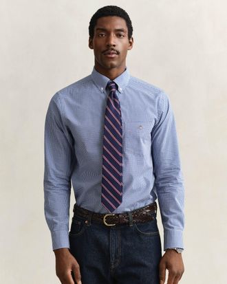 GANT Mens Regular Fit Shirt in Blue Cotton - Size X-Large