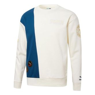 Puma Mix Badge Long Crew Sweater White 537008-65