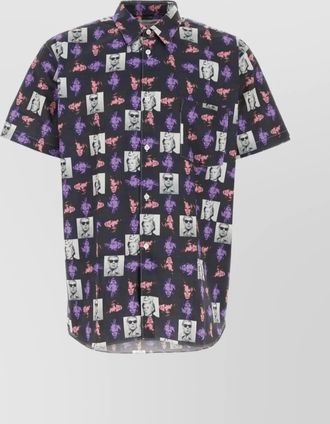 Comme Des Gar&ccedil;ons poplin shirt with printed design and pocket