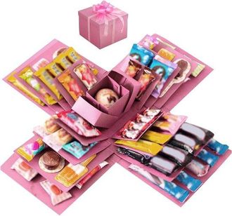 OEM Caja Sorpresa Explosiva De 5 Capas Para Cumplea&ntilde;os Y San Valent&iacute;n - Azul Y Rosa