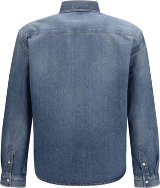 Saint Laurent Mens Blue Denim Shirt