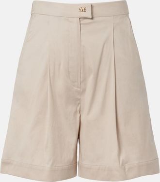 Max Mara Medeola pleated cotton-blend Bermuda shorts