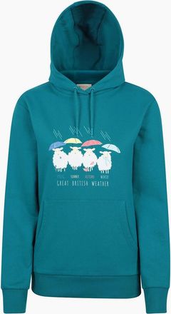 Mountain Warehouse Womens Mountain Warehouse Womens/Ladies Great British Weather Regular Hoodie - Blue/Green - Size: 12
