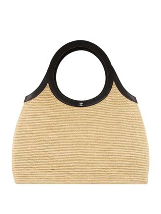 Courr&egrave;ges Holy Raffia-Tasche in nat&uuml;rlichem Beige