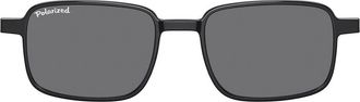 SmartBuy Collection Rectangle Clip-On Acetate Mens Sunglasses Black Size 54 - Free Lenses - SmartBuy Collection