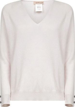 Blanca Vita Maglione con scollo a V - Toni neutri