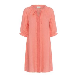 Cream Kleedjes, Dames, Oranje, Xs/S, Kanten jurk kort Porseleinroze