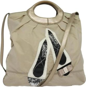 Ferragamo Pre-owned Nylon handbags - Dames - Vintage Shopper - Beige - ONE Size - Nylon - Vintage