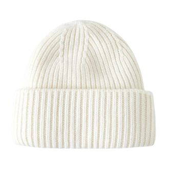 Yves Salomon Cashmere Beanie Hat - Dames - Hoeden - Wit - ONE Size - Kasjmier - Accessoires