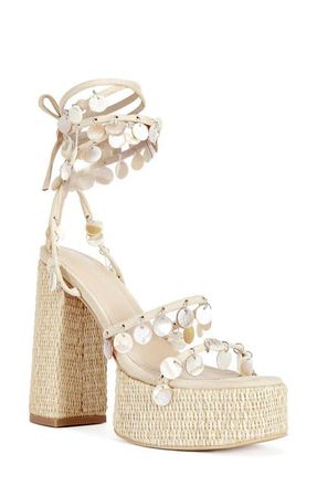 Azalea Wang Zazzie Sandal in Natural at Nordstrom, Size 10