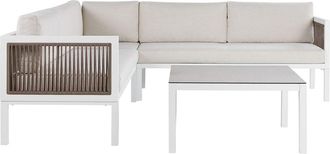 Beliani Conjunto de jardín 4 personas de aluminio blanco