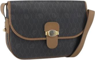 Dior Pre-owned PVC Honeycomb Canvas Schoudertas - Dames - Vintage Schoudertas - Bruin - ONE Size - Leer - Vintage