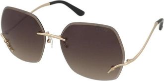 Guess Rimless Metal Zonnebril - unisex - Zonnebrillen - Geel - 60 MM - Accessoires