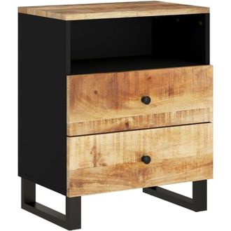 vidaXL Vidaxl - Mesita De Noche Madera Mango Madera Contrachapada 50x33x62 Cm