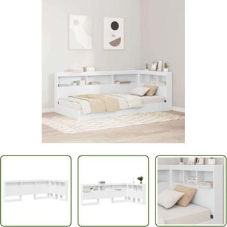 vidaXL vidaXL Testata con stazione di ricarica - Testata contenitore con testiera Bianco 90 cm Legno multistrato