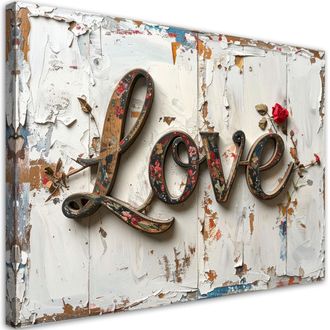 Feeby Impresi&oacute;n De Imagen, Cartel De Amor Estilo Shabby Chic, 120x80