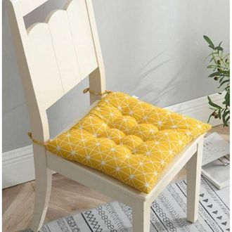 OEM (amarillo) Juego De 2 Cojines Para Sillas De Comedor, Jard&iacute;n Y Cocina Con Lazos