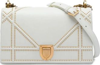 Dior Pre-owned Medium Diorama Flap bag - Dames - Vintage Schoudertas - Wit - ONE Size - Leer - Vintage