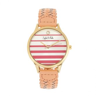 Sophie & Freda Tucson horloge met leren band en Swarovski-kristallen