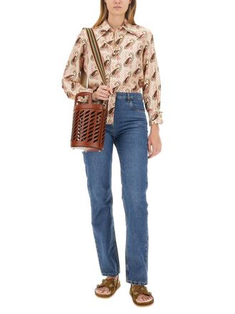Etro Logo-Embroidered Cotton Jeans - Blue