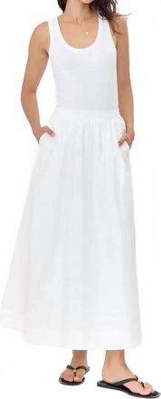 Greylin Poplin Midi Skirt In White