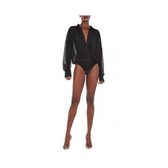 Norma Kamali Dames, Tops, Zwart, Maat: XS Leer