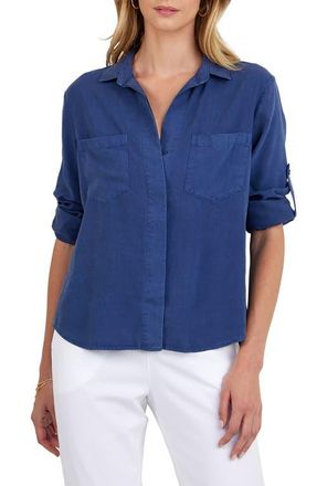 Bella Dahl Split Back Button-Up Shirt in Midnight S at Nordstrom, Size X-Large