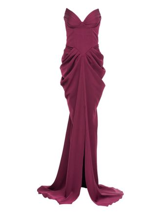 Ana Radu corset draped gown - Red