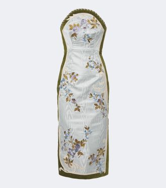 Alemais Al&eacute;mais Odessa moir&eacute; and velvet bustier dress