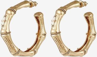 Gas Bijoux Goldene Creolen mit Strass Bambou PM