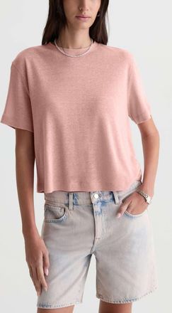 AG - Adriano Goldschmied Charli Boxy Linen Blend T-Shirt in Sparkling Rose at Nordstrom, Size X-Small