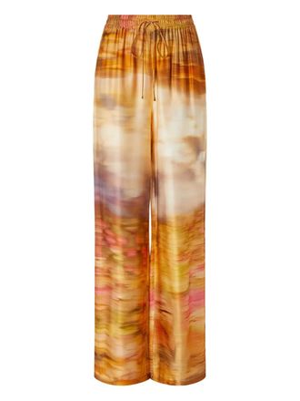Pinko abstract-print drawstring trousers - Yellow