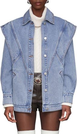 Avec Les Filles Oversize Denim Jacket in 80S Blue Wash at Nordstrom, Size X-Large