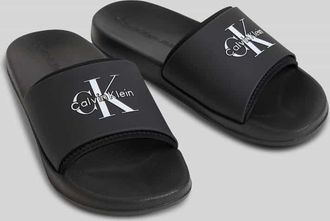 Calvin Klein Badeschuhe mit Logo Print in BLACK, Gr&ouml;&szlig;e 43