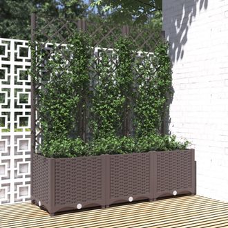 vidaXL Jardinera Con Enrejado Pp Marr&oacute;n 120x40x136 Cm Vidaxl