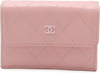 Chanel Matelass&eacute; Cocomark Tri-Fold Wallet Pink (Authentic Pre-Loved)