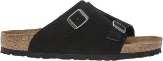 Birkenstock Zurich Suede Slippers - Heren - Sandalen - Zwart - 44 EU - Leer - Schoenen