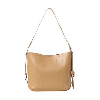 Hogan Brown Leather Crossbody Bag - female - Hogan - Shoulder Bags - Beige - ONE SIZE - Bags