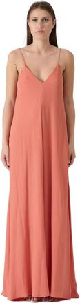 Federica Tosi Elegante V-hals Maxi Jurk - Dames - Maxi kleedjes - Roze - S - Kleedjes