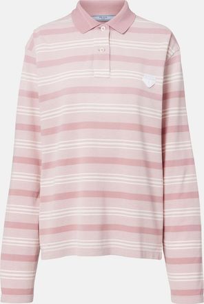 Prada Striped cotton piqu&eacute; polo shirt