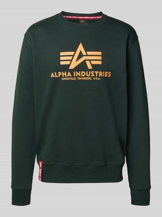 Alpha Industries Alpha Industries Sweatshirt mit Label-Print in Petrol, Gr&ouml;&szlig;e XXL